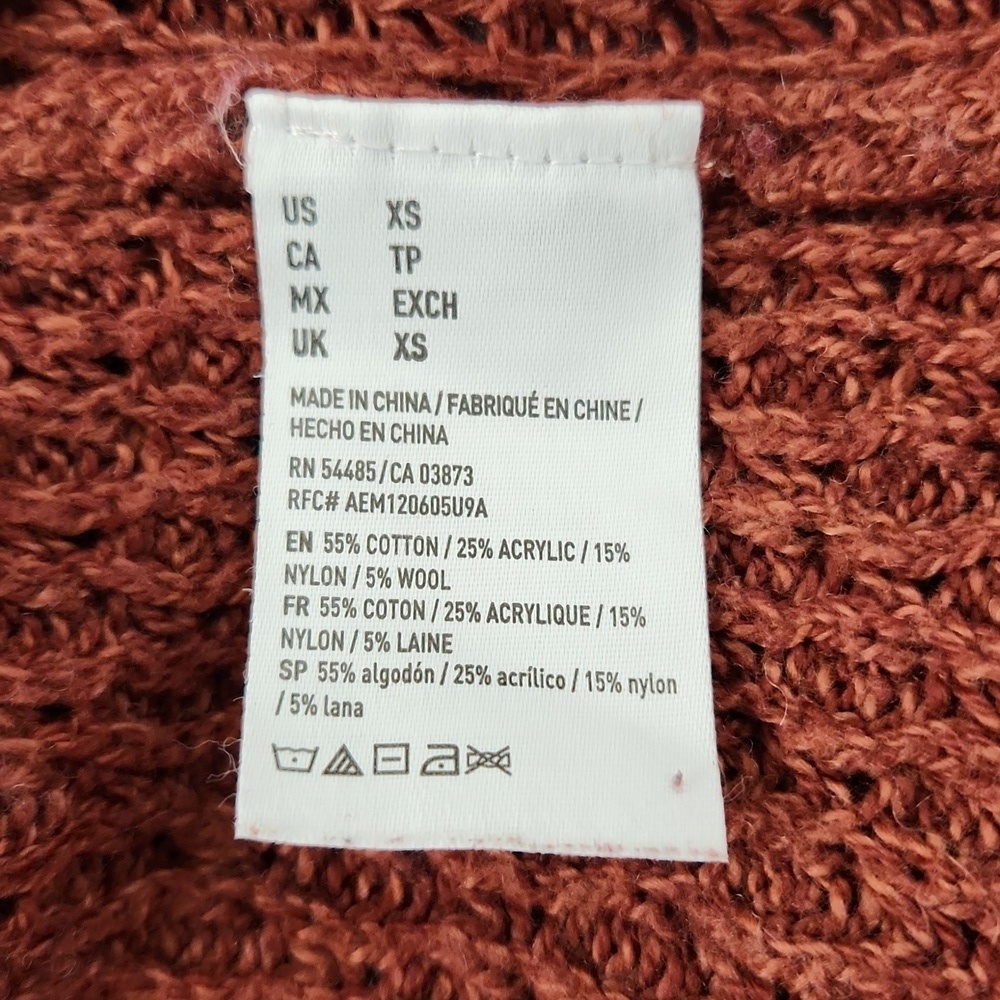 American Eagle Outfitters rust colored v neck sweater size XS - Picture 10 of 12